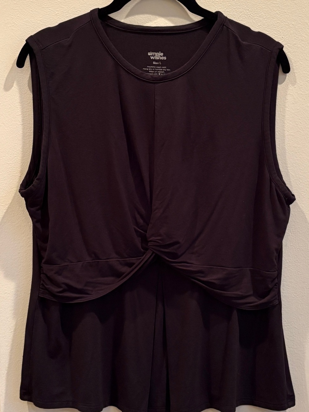 Maternity Simple Wishes Black Sleeveless Tank